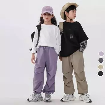 Y2K парашютные брюки женские уличные широкие брюки мешковатые винтажные хип-хоп джоггеры брюки карго 120cm чёрный