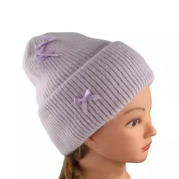 Y2k плюшевая вязаная шапка согревающая бантом шапка-бини модная вязаная шапка-пуловер с бантом женская белый