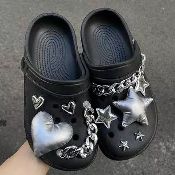 Y2K Подвески для обуви Diy Красочные пятиконечные звезды костяные украшения Пряжка Милые Подвески для обуви Аксессуары для детской вечеринки Подарок для девочек