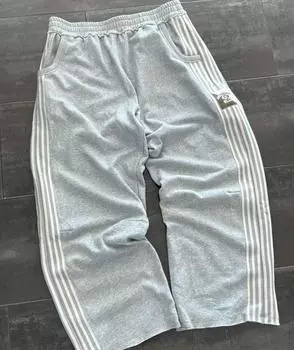 Y2K Простые полосатые прямые повседневные брюки женские ретро-уличные хип-хоп корейские уличные свободные спортивные штаны для пар S серый