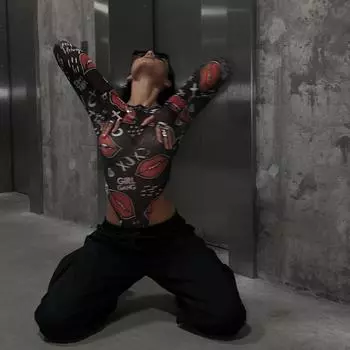 Y2K пряный девчачий облегающий комбинезон с длинными рукавами для женщин S чёрный