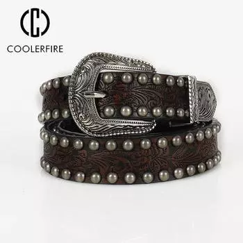 Y2K ремни для женщин, винтажный модный ковбойский ремень в стиле панк с шипами, ремень из искусственной кожи, женский ремень для джинсов, черные ремни для женщин, NV025 105CM