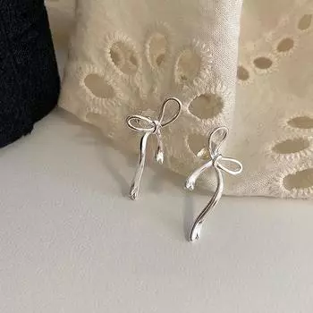 Серьги-бантики из ленты Y2K для женщин, милые украшения, аксессуары для пирсинга ушей, подарок OneSize