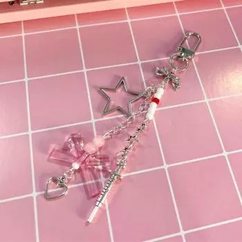 Y2K розовые крылья брелок для телефона дельфин звезда брелок милый крутой бисерный чехол для наушников подвеска сумка декоративный автомобильный брелок as the picture