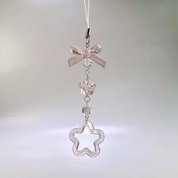 Y2K розовый бант цветок телефонная цепочка милый милый мобильный телефон шнурок брелок девичий ремешок для мобильного телефона кулон