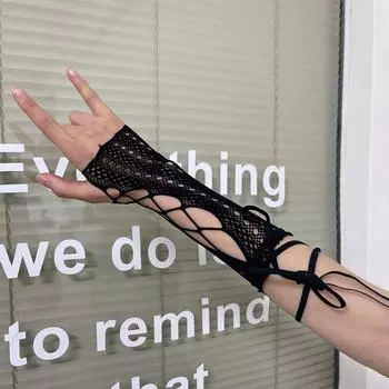 Y2K рукав против солнечных ожогов женские летние солнцезащитные ацетатные длинные ремешки для косплея перчатки Лолита нарукавники для платья аксессуары DIY ремешок рукав 1pair белый