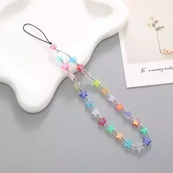 Y2K Сердце Бусины Телефон Ремешок Анти-потеря Мобильный Телефон Шнурок Цепочка Аксессуары Для Телефона multicolor-star