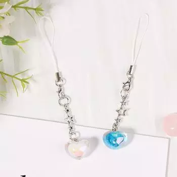 Y2K Сердце Звезда Ремешок Для Мобильного Телефона Минималистичный Симпатичные Ремешки Для Мобильного Телефона Брелок Подвеска Украшение