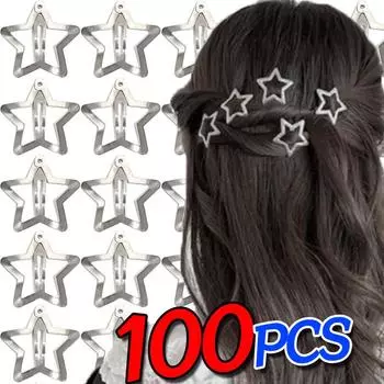 Y2K Silver Star BB заколки для волос женские милые металлические заколки-звездочки заколки для волос заколки для волос заколки для волос аксессуары для волос головные уборы
