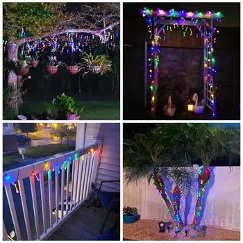 Y2K солнечные капли воды гирлянды 2025 солнечные гирлянды водонепроницаемые солнечные капли воды гирлянды для сада 367 5M 20LED белый