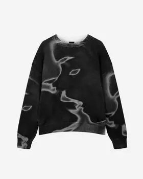 Y2K Street Ретро Хип-хоп Персонаж Геометрический Принт Свободный Харадзюку Пара Вязаный Свитер Пуловер XL фиолетовый