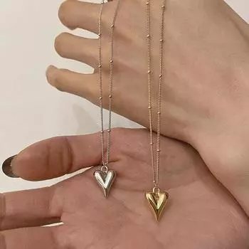 Y2K Темпераментное ожерелье с подвеской в виде сердца для женщин 2024 года, стильное ожерелье-чокер из титановой стали, ювелирное украшение, подарок на вечеринку