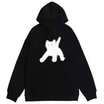 Y2K толстовки с капюшоном, пуловер с карманами, винтажная эстетичная готическая толстовка унисекс с капюшоном, уличная одежда, винтажный свитшот с графикой Kawaii, эмо для девочек 2XL