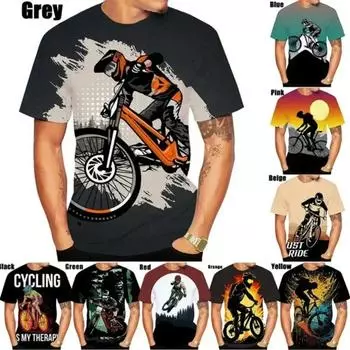 Y2K Top Bicycle Мужская/женская футболка 3D-печать Мужская одежда с короткими рукавами и круглым вырезом Мужская футболка большого размера Топы Одежда S