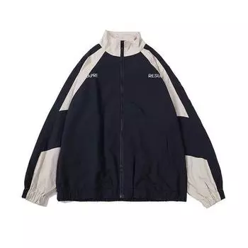 Y2K Trendy Harajuku Retro Hip Hop Splicing Windproof Street Jacket для мужчин и женщин Свободная куртка для пары S