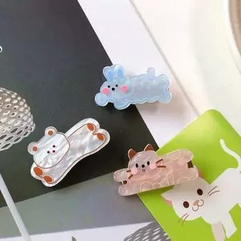 Y2K уксусная кислота заколка для волос животное аллигатор заколка милый мультфильм ацетат заколка для волос для девочек белый