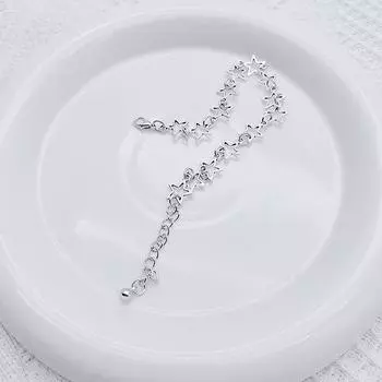 Y2K Винтажный браслет с полой звездой и подвесками Серебряный цвет Модный браслет с пентаграммой для женщин Ювелирные изделия Подарок