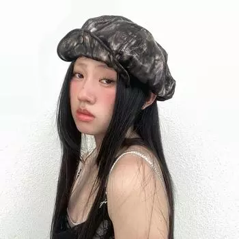 Y2K Wasteland Style Tie-dye Newsboy Hats for Women Spring and Autumn Fashion Versatile Casual Retro Octagonal Berets Cap 56-58cm кофейный