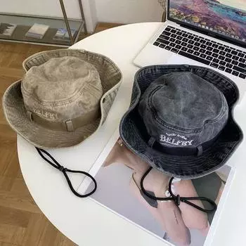 Y2K Western Cowboy Hat Солнцезащитная джинсовая шляпа Fisherman Fashion Солнцезащитная шляпа Outdoor чёрный