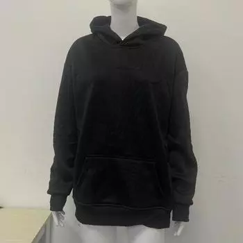 Y2K вышитая уличная хип-хоп толстовка с капюшоном и длинными рукавами коллекция осень/зима S чёрный