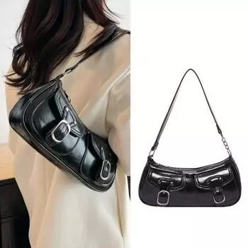 Y2K Y2k сумки на ремне Harajuku Spicy Girls сумочка модная пряжка сумка через подмышку женская чёрный