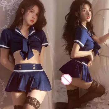 Y2K женская школьная форма в стиле кампуса с галстуком-бабочкой и разрезом, морской костюм для ролевых игр, комплект нижнего белья для школьниц, одежда для студентов XXS