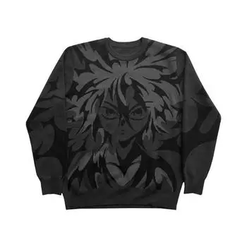 Y2K Женская толстовка с капюшоном в стиле аниме Harajuku с длинным рукавом и круглым вырезом в стиле ретро M небесно-голубой