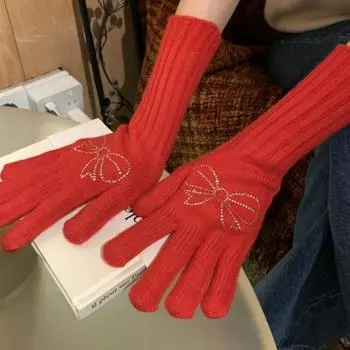 Y2k женские зимние перчатки Harajuku теплые перчатки для верховой езды милые вязаные перчатки с бантом мужские style 7