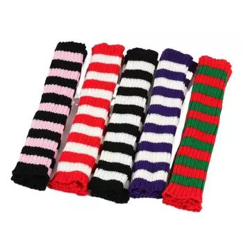 Y2K зимние перчатки Harajuku шерстяные перчатки милые полосатые вязаные перчатки мужские чёрный/белый
