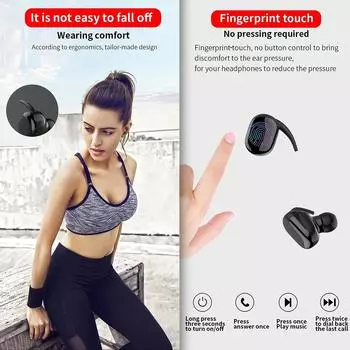 Y30 True Wireless Earbuds Touch-Control Ежедневные водонепроницаемые спортивные наушники с бинауральным микрофоном