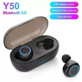 y50 TWS Bluetooth-наушники Наушники 5.0 Беспроводная Bluetooth-гарнитура Hi-Fi стереогарнитура Беспроводные наушники-вкладыши с сенсорным управлением 1