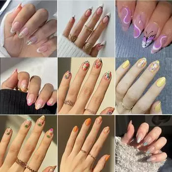 Y5 Wear Nail Simple Wind Wear Nail Постепенное изменение линии дизайна ногтей Готовые накладные ногти Glue model