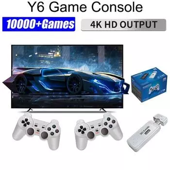 Y6 4K TV Game Stick Игровая консоль 60 кадров в секунду Выход HDMI с низкой задержкой GD10 Портативная игровая консоль в стиле ретро с двойной ручкой для GBA / PS1
