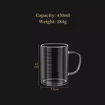 Y-244 Milk Cup Caffeine Beaker Mug Graduated Beaker With Handle Borosilicate Glass Multi-Function Food Grade Measuring Cups Glass