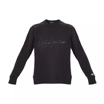 Y-3 Casual Loose Round Neck Knit Sweater Men sweater Black FP8689 M