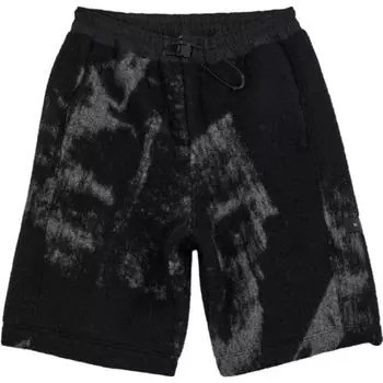 Y-3 Флисовые шорты с нерегулярной текстурой и принтом, повседневные свободные прямые шорты, мужские шорты, черные IL2041 M