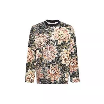 Y-3 Футболка с длинным рукавом с цветочным принтом, топы унисекс, DP0566 M