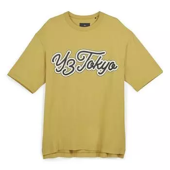 Y-3 Футболка Gfx 23Ss с круглым вырезом, свободным кроем, коротким рукавом, принтом логотипа, унисекс, желтая IQ2141 2XS