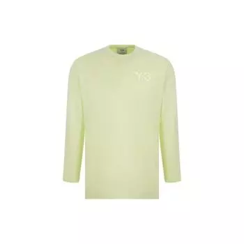 Y-3 Футболка мужская однотонная из хлопка Ss22 с круглым вырезом и длинными рукавами, зеленая, HG6227 XL