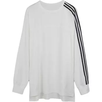 Y-3 Футболка мужская с длинным рукавом реглан свободного кроя с тремя полосками, белая, JM7847 XS