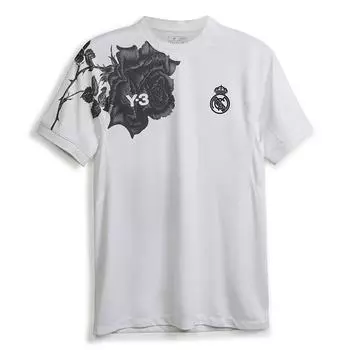 Y-3 Футболка-поло с коротким рукавом с принтом X Real Madrid Collaborative, футболки унисекс, белые IS0046