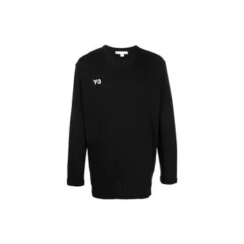 Y-3 Футболка с длинным рукавом и круглым вырезом FW22 с логотипом и принтом букв, цвет черный HT4734 M