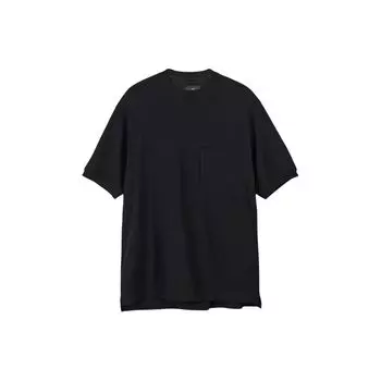 Y-3 Футболка с круглым вырезом и заниженной линией плеч, короткий рукав, унисекс, футболки, черный цвет IZ3128 XS