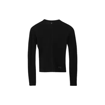 Y-3 Футболка Ss23 Solid Logo Print Slim Fit с круглым вырезом и длинным рукавом, женские топы, черный цвет HY1251 XS