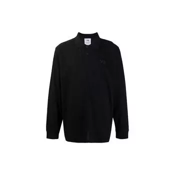 Y-3 FW21 Однотонная рубашка поло с длинным рукавом для мужчин, черные топы GK4553 XS