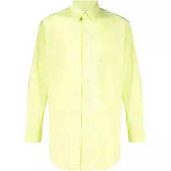 Y-3 FW21 Однотонная рубашка с длинным рукавом, нагрудным карманом и одной пуговицей Мужские рубашки желтого цвета HB3407 XS