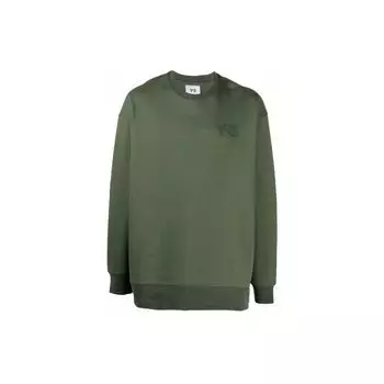 Y-3 FW21 Solid Color Logo Print Pullover Sweatshirt Men sweatshirt Green HF7070 XL