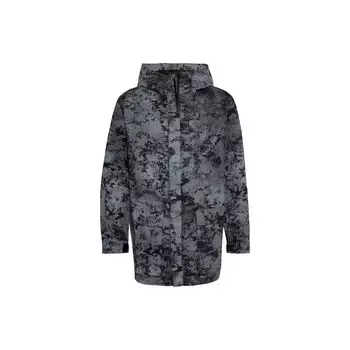 Y-3 FW21 Текстурированная светоотражающая мужская куртка средней длины с высоким воротом и капюшоном, серая GV4171 XS