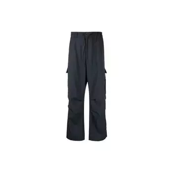 Y-3 FW21 Ярлык Drawstring Однотонные прямые повседневные брюки мужские брюки темно-серые HB3388CARBON XS