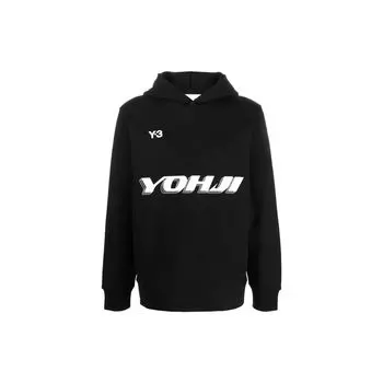 Y-3 FW22 Толстовка с капюшоном с принтом логотипа для мужчин, черная HT4732 XS